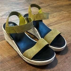 Sorel Olive Suede Women's Wedge Sandals